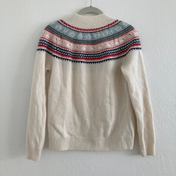 Lambswool Blend Sweater Fair Isle Dog Paw Novelty White by Tabitha Webb M - Picture 2 of 8